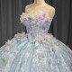 Wholesale Appliques Beading Ball Gown Quinceanera Dresses Charming Beaded Flower Strapless Sweet 15 Dress Lace-up Vestidos De