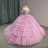 Women Sweetheart Cake Quinceanera Dresses Ball Gown V-neck Lace Up Sweet 16 Dresses for Teens Sequins vestidos 15 anos