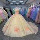 Yellow 2025 Quinceanera Dress Sweet 15 Evening Dress Crystal Sleeveless Ball Gown Beading Vestidos De 15 Anos