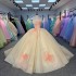 Yellow 2025 Quinceanera Dress Sweet 15 Evening Dress Crystal Sleeveless Ball Gown Beading Vestidos De 15 Anos