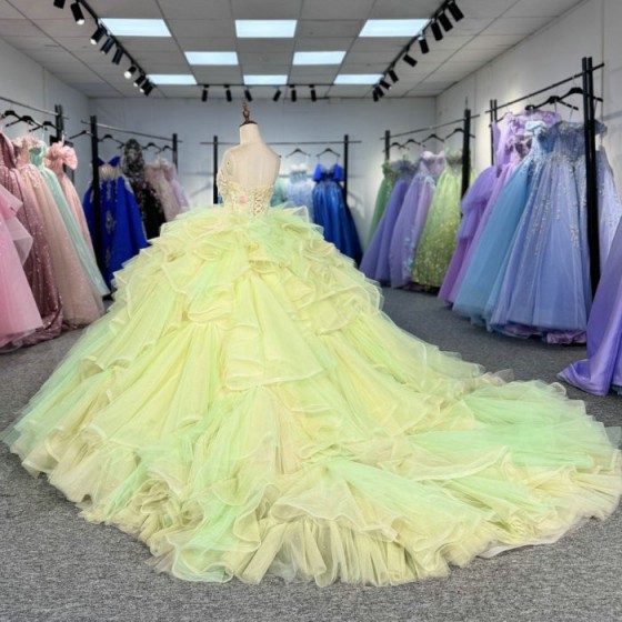 Yellow Quinceanera Dresses Ball Gown for Quinceanera Prom Party Evening Dress Customized Strapless Bridal Vestidos Noiva