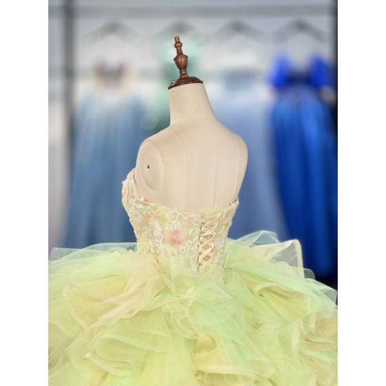 Yellow Quinceanera Dresses Ball Gown for Quinceanera Prom Party Evening Dress Customized Strapless Bridal Vestidos Noiva