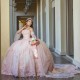 2024 Pink Princess Ball Gown Quinceanera Dresses Appliques Lace With Cape Sweetheart Sequined Vestidos De 15 Anos