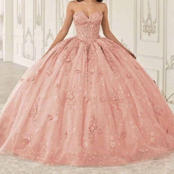 2024 Pink Shiny Quinceanera Dresses With Cape Ball Gown Sweetheart Lace Beading Tulle Lace-Up Backless Party Princess Sweet 16