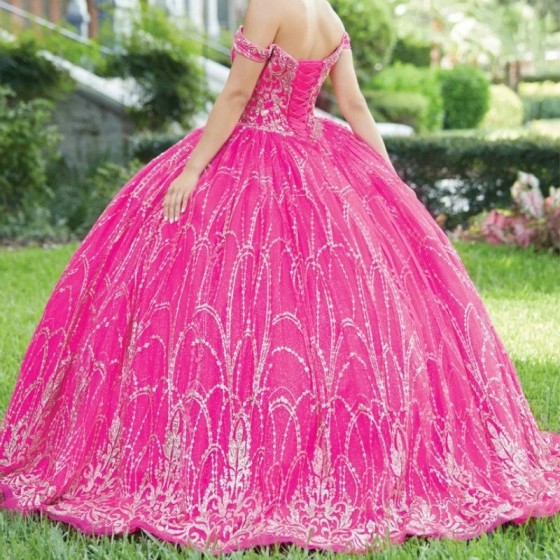 2024 Rose Red Sparkly Quinceanera Dresses Ball Gown Off The Shoulder Crystal Beads Tull Sweet 16 Dress Vestidos De 15 Girls