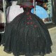 Beaded Black Shiny Princess Quinceanera Dress Ball Gown Bow Off Shoulder With Red Cape 15th Party Gown Appliques Sweet 16