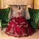 Beaded Red Lace AppliquesTulle Cape15 Dress Quinceanera Dresses 2024 Off the Shoulder Ball Gown Princess Formal Occasion