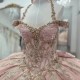 Beading Pink Shiny Quinceanera Dress Ball Gown Lace Applique Tull Mexican Corset Sweet 16 Vestidos De 15 Anos