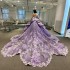 Beads Lavender Luxury Ball Gown Quinceanera Dresses Crystal Glitter Applique Lace Flower Vestidos De 15 Anos