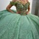 Beads Sage Green Quinceanera Dresses Ball Gown Birthday Party Dress Applique Lace Graduation Gown Sweetheart de 15 anos