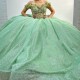 Beads Sage Green Quinceanera Dresses Ball Gown Birthday Party Dress Applique Lace Graduation Gown Sweetheart de 15 anos