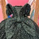 Blackish Green Shiny Sweetheart Quinceanera Dresses Off Shoulder Sequined Beads Chapel Train Corset Prom vestido de15 anos