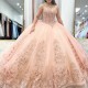 Glitter Pink Quinceanera Dress Ball Gown Off The Shoulder Lace Applique Beaded Cryatal Tull Mexico Corset Sweet 16 Vestidos De