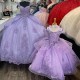 Luxury Glittering Lavender Sweetheart Off-Shoulder Quinceanera Dresses Applique Lace Vestidos De 15 Anos Birthday Party Corset