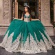 Luxury Green Princess Ball Gown Quinceanera Dresses 2024 Mexico Appliques Lace Beads Tull Birthday Party Vestidos De 15 XV Anos