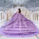 Luxury Lavender Shiny Quinceanera Dress 2024 Princess Applique Lace Beads Sweet 15 16 Birthday Party Gown Vestido De 15 Anos