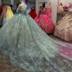 Luxury Light Green Quinceanera Dress Ball Gown Sweet 16 Girls Beading Appliques Lace Tull With Cape Birthday Party Prom Dresses