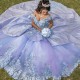 Luxury Off the Shoulder Shiny Quinceanera Dresses Ball Gown Applique Lace Flower Beads Sweet 16 Dresses