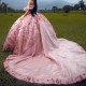 Luxury Pink Mexican Quinceanera Dresses Off The Shoulder Applique Beads Crystal Lace Up Corset Sweet 16 Vestido 15 De Anos