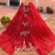 Luxury Red With Cape Quinceanera Dresses Ball Gown Appliques Lace Beaded Off Shoulder Sweet 16 Dress Lace-up Vestidos 15 De