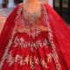 Luxury Red With Cape Quinceanera Dresses Ball Gown Appliques Lace Beaded Off Shoulder Sweet 16 Dress Lace-up Vestidos 15 De