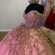 Luxury Rose Red Shiny Sweetheart Princess Quinceanera Dresses Beading Appliques Party Dress Tulle Elegent Sweet Vestido De 15 16