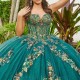 Mexican Emerald Green Quinceanera Dress Ball Gown Off The Shoulder Lace Applique Beading Tull Sweet 16 Vestidos De 15 Anos