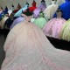 Mexican Pink Shiny Applique Lace Off The Shoulder 15 Year Old Quinceanera Dress Sweet 16 Dress Party Gown Lace Up vstidos de