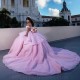 Mexican Pink Shiny Sweetheart Quinceanera Dresses Beads Crystal Birthday Princess Formal Ball Gowns Vestidos XV Anos