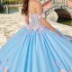 Mexican Sky Blue Quinceanera Dresses Ball Gown Beaded Lace Appliques Flower Tull Sweet 16 Dress Princess Lace Up Vestido De 15