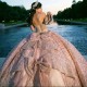 Mexican Vestido De 15 Anos Pink Charro Quinceanera Dresses Lace Appliques Beads Corset Sweet 16 Dress