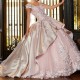 Mexico Pink Shiny Quinceanera Dresses V-Neck Beads Appliques Lace Flower Beads Ruffles Sweet 16 Vestidos De 15 Anos