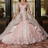 Mexico Pink Shiny Quinceanera Dresses V-Neck Beads Appliques Lace Flower Beads Ruffles Sweet 16 Vestidos De 15 Anos