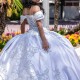 Mexico Silvery Ball Gown Quinceanera Dress For Girls Ball Appliques Lace Beaded Birthday Party Gowns Sweet 16 Vestidos De 15Anos