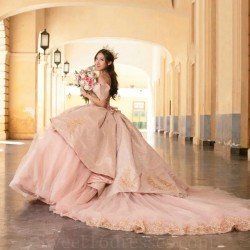 Off Shoulder Beaded Floral Gown Pink Quinceanera Dress 2024 Sequin Applique Lace Glitters Vestidos De 15 Quinceanera