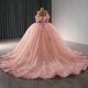 Off Shoulder Pink Gillter Princess Quinceanera Dresses Applique Lace Beads Tull Lace-up Corset Sweet 16 Ball Gown Vestidos De 15