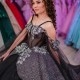 Off The Shoulder Black Shiny Quinceanera Dress Ball Gown Corset Pageant Flowers Lace Sweet 15 Party Vestidos De XV Anos