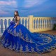 Off The Shoulder Blue Shiny Quinceanera Dress Ball Gown Applique Lace Beading Crystal Tull Sweet 16 Vestidos De 15 Anos