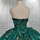 Off The Shoulder Emerald Green Shiny Quinceanera Dresses Appliques Flower Beads Vestidos De 15 Formal Princess Party Dress