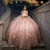 Off The Shoulder Pink Quinceanera Dresses Princess Prom Gown Tulle Lace Up Gold Appliques Beads Sweet 15 16 Dress Balll Gown