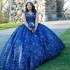 Off The Shoulder Royal Blue Shiny Beading Quinceanera Dresses Ball Gown Applique Flowers Crystal Corset Sweet Party Wear vestid