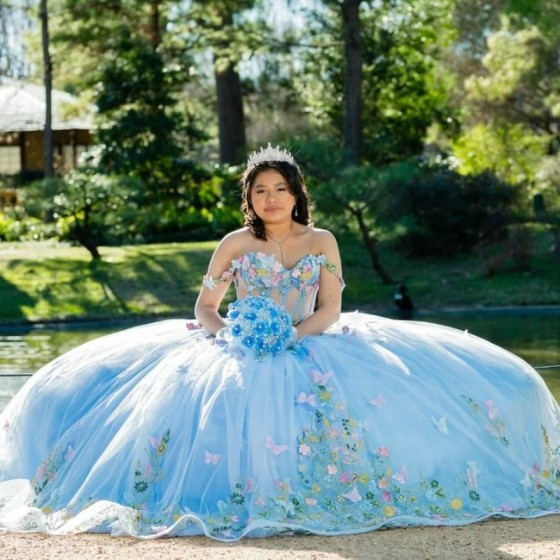 Off The Shoulder Sky Blue Mexican 2024 Quinceanera Dress Applique Bow Crystal Ball Gown Sweet 16 Formsl Vestidos 15 De XV Anos