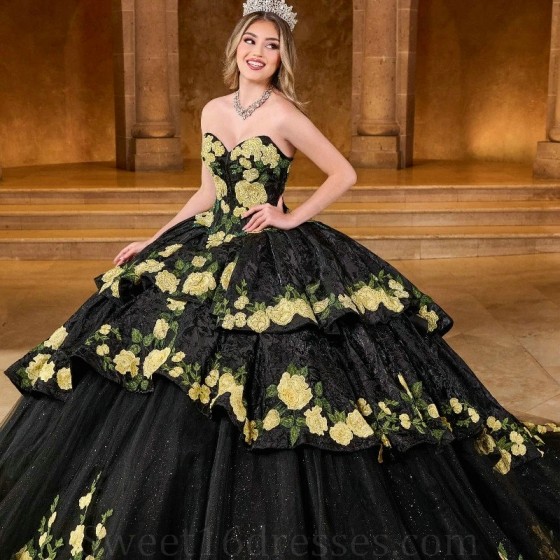 Off the Shoulder Black Shiny Quinceanera Dresses For 16 Girl Applique Lace Tull Princess Ball Gown 15th Birthday Prom Dress