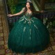 Off the Shoulder Emerald Green Sequin Quinceanera Dress Ball Mexican Glitter Sweet for 16th Girl Birthday Party Gown