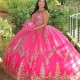 Off the Shoulder Rose Red Quinceanera Dresses Beaded Gold Appliques Lace Ball Gown Princess Sweet 16 Year Girl vestidos de 15