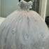 Princess Sky Blue Quinceanera Dresses Ball Gowns Applique Lace Long Train Lace Up Vestidos De 15 Anos Birthday Party Gowns