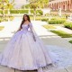 Sexy Off Shoulder Quinceanera Dress Ruffles with Appliques Lace With Cape Sweep Train Ball Gown Sweet 16 Vestidos De Fiesta