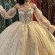 Sexy Sweetheart Ball Gown Quinceanera Dresses Long Sleeved Beading Crystal Lace Cinderella Princess Birthday Party Vestidos De