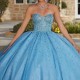 Short Sleeves Sky Blue Shiny Quinceanera Dresses Ball Gown Beads Crystal Vestidos Para Quinceanera 2024 Brithday Party Gown