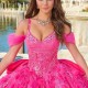 Spaghetti Strap Rose Red Quinceanera Dress Ball Gown Appliques Lace Flower Beads Tull Vestidos De 15 Anos Sweet 16 Dress